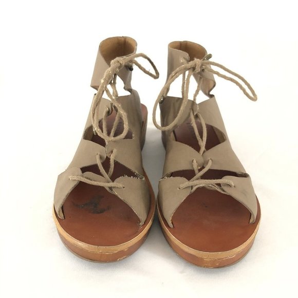 Lucky Brand Womens Shoes Hessina Gladiator Sandal Brown Lace Up Size 9 - Picture 2 of 7